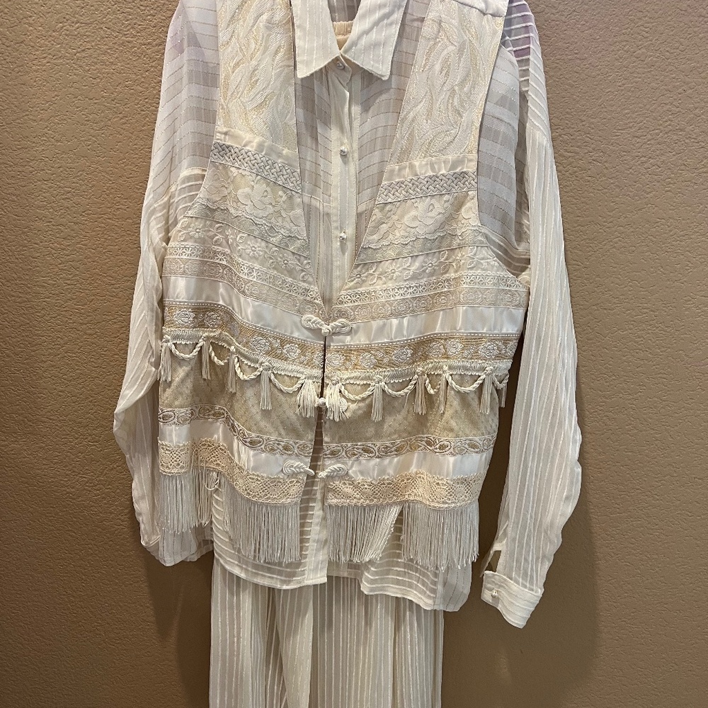 Italian 3 piece outfit. Pants, vest & shirt.  Ornate.